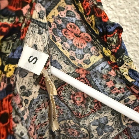 Uncle Frank Midi Dress Women‎ Sz Small Granny Square Faux Crochet Pattern V Neck - Picture 4 of 5